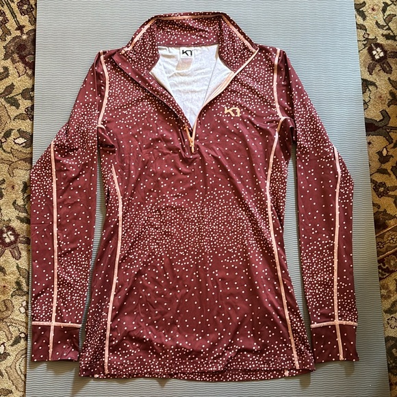 Kari Traa Meteor Half Zip Pullover Base Layer Red Pink Burgundy Golf - Picture 6 of 11